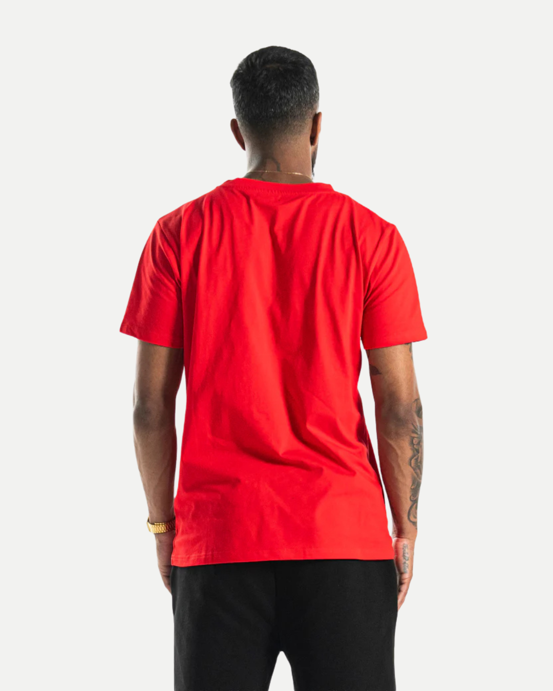PSTVNRG T-Shirt in red, back view