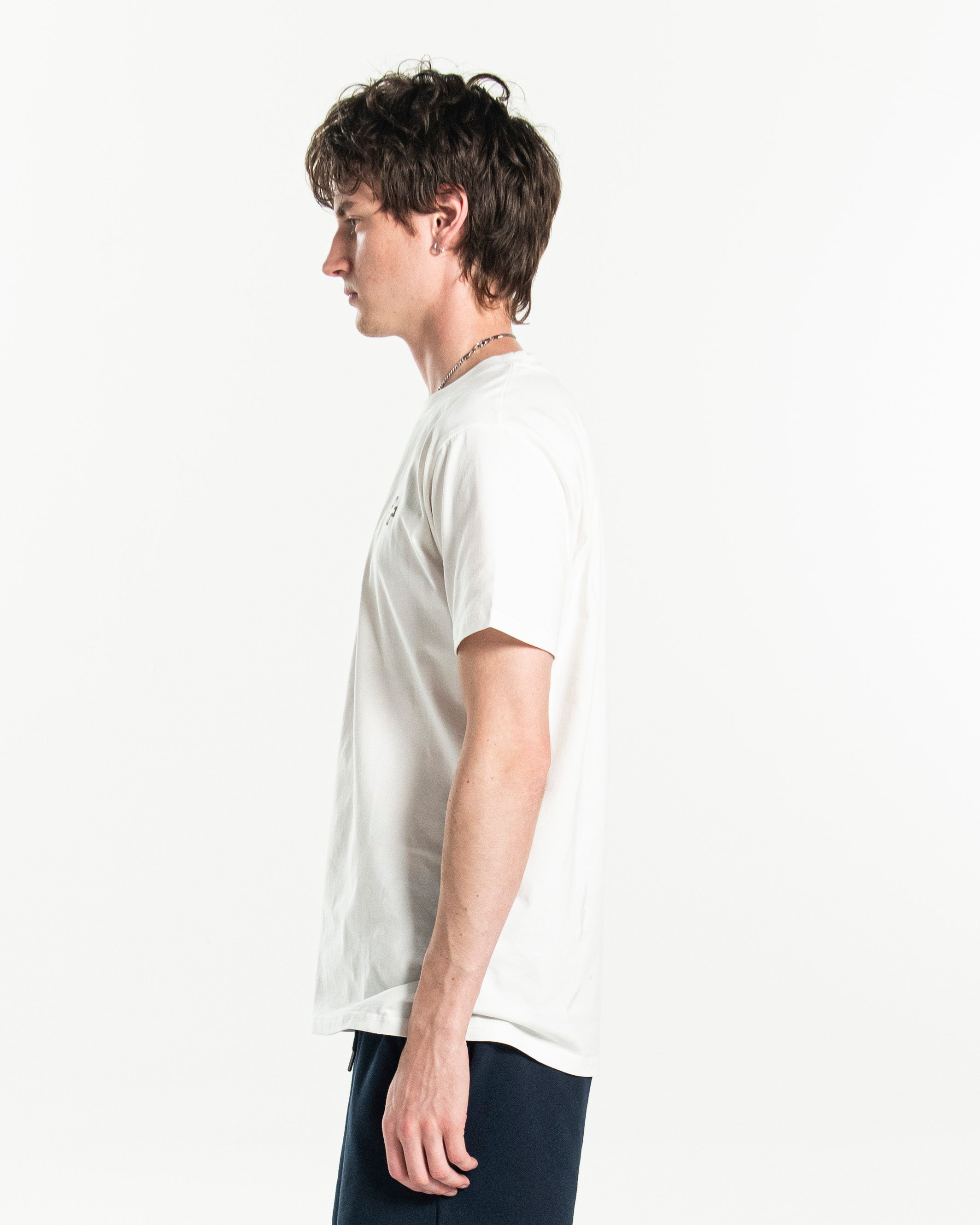 PSTVNRG T-Shirt in white, left side view